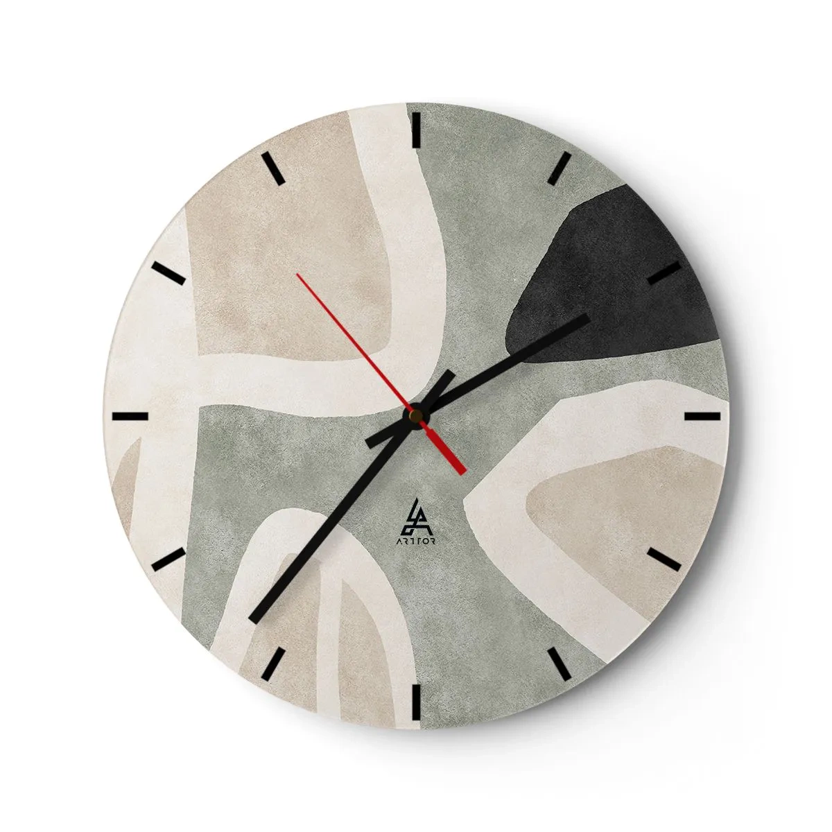 Horloge murale - Pendule murale - Composition pour motif noir - 40x40 cm