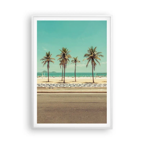 Affiche dans un cadre blanc - Poster - Gardien de plage - 70x100 cm