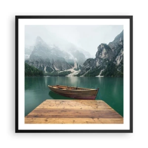 Affiche dans un cadre noir - Poster - Faire face à la fierté des rochers - 60x60 cm