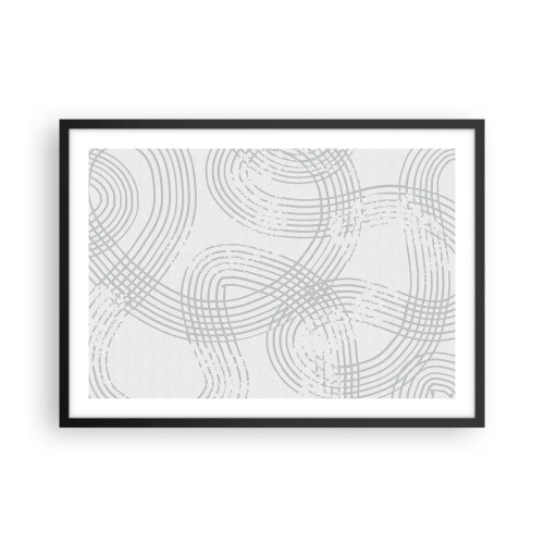 Affiche dans un cadre noir - Poster - Un motif subtil avec des lignes entrelacées dans des tons clairs - 70x50cm - Il n'y a pas de chemin droit - Décoration murale moderne pour le salon et la chambre ARTTOR