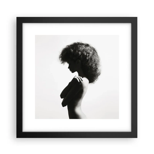 Affiche dans un cadre noir - Poster - Comme une fleur au bout d'une fine tige - 30x30 cm