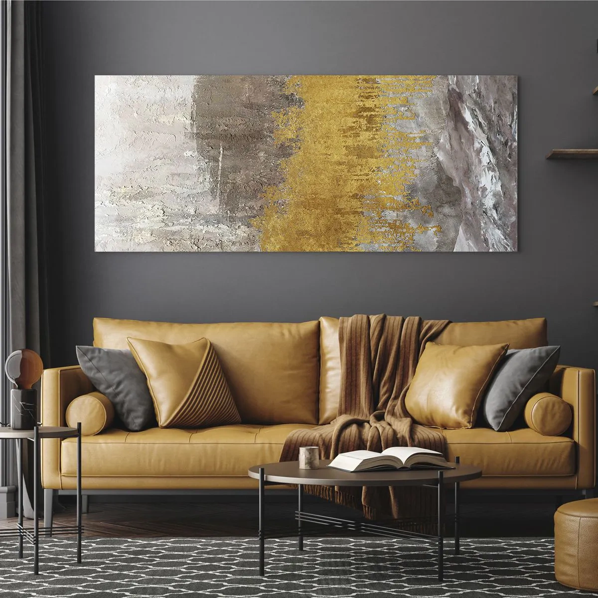 Impression sur verre - Image sur verre - Une explosion d'or - 100x40 cm