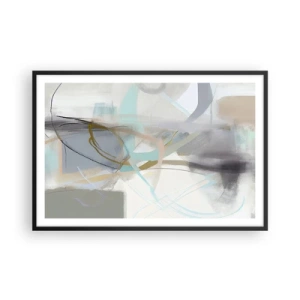 Affiche dans un cadre noir - Poster - Abstraction brumeuse - 91x61 cm