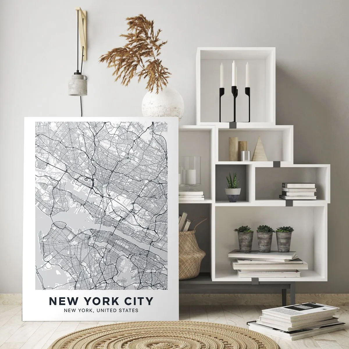 Impression sur verre - Image sur verre - Une carte des rues et des quartiers des grandes villes sous forme monochrome - 50x70cm - Anatomie de la métropole - Décoration murale moderne pour le salon et la chambre ARTTOR