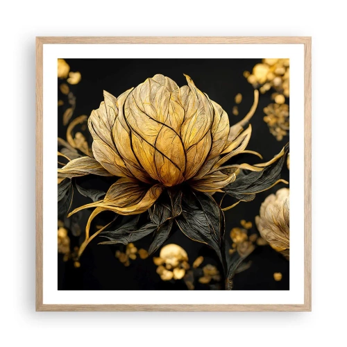 Affiche dans un chêne clair - Poster - Fragilité subtile - 60x60 cm