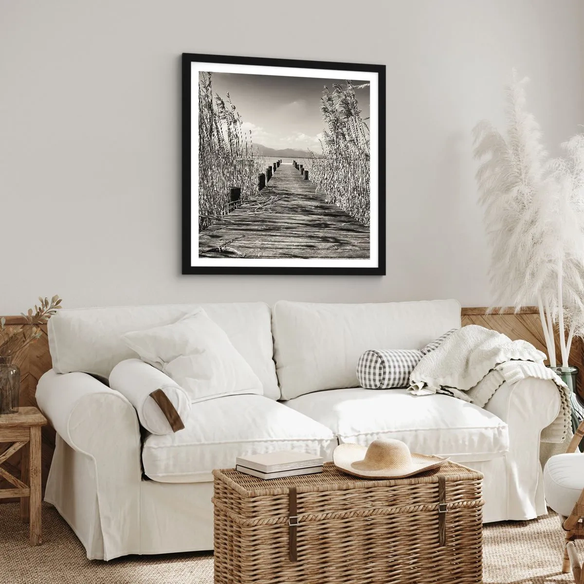 Affiche dans un cadre noir - Poster - Dans le calme de l'herbe - 60x60 cm