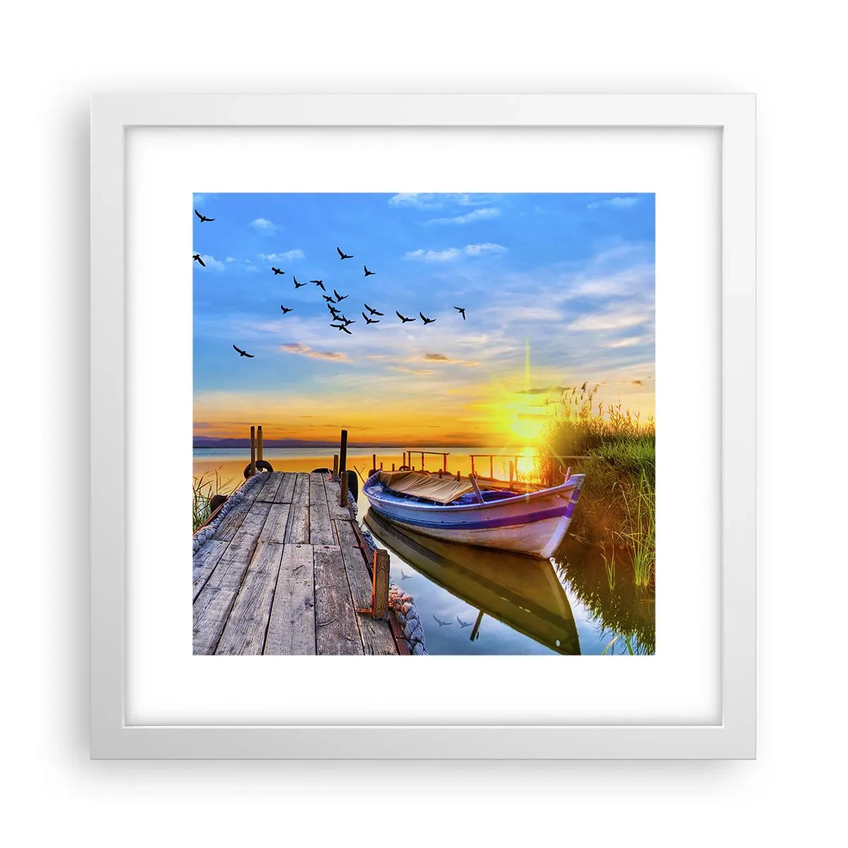 Affiche dans un cadre blanc - Poster - Au revoir, à demain - 30x30 cm