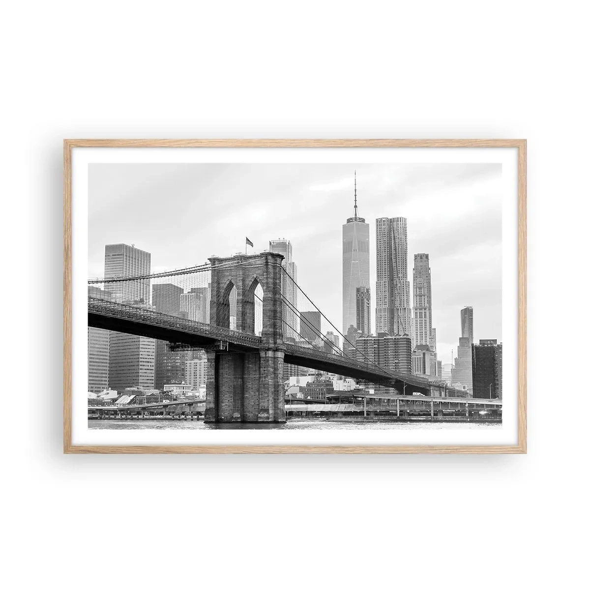 Affiche dans un chêne clair - Poster - Climat New-Yorkais - 91x61 cm
