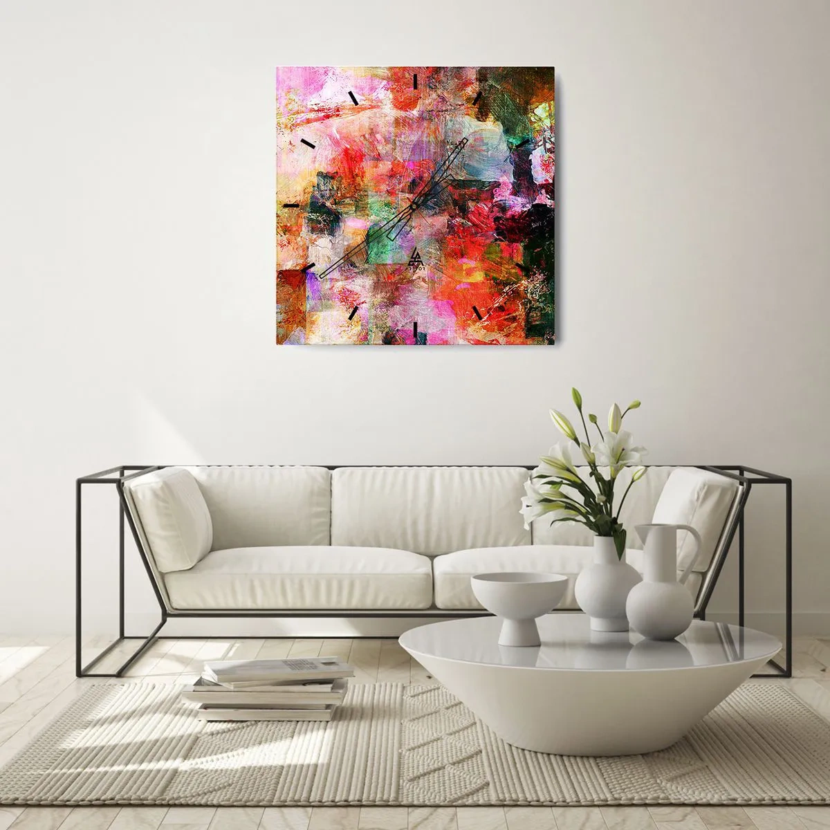 Horloge murale - Pendule murale - Un voyage à travers les roses - 40x40 cm