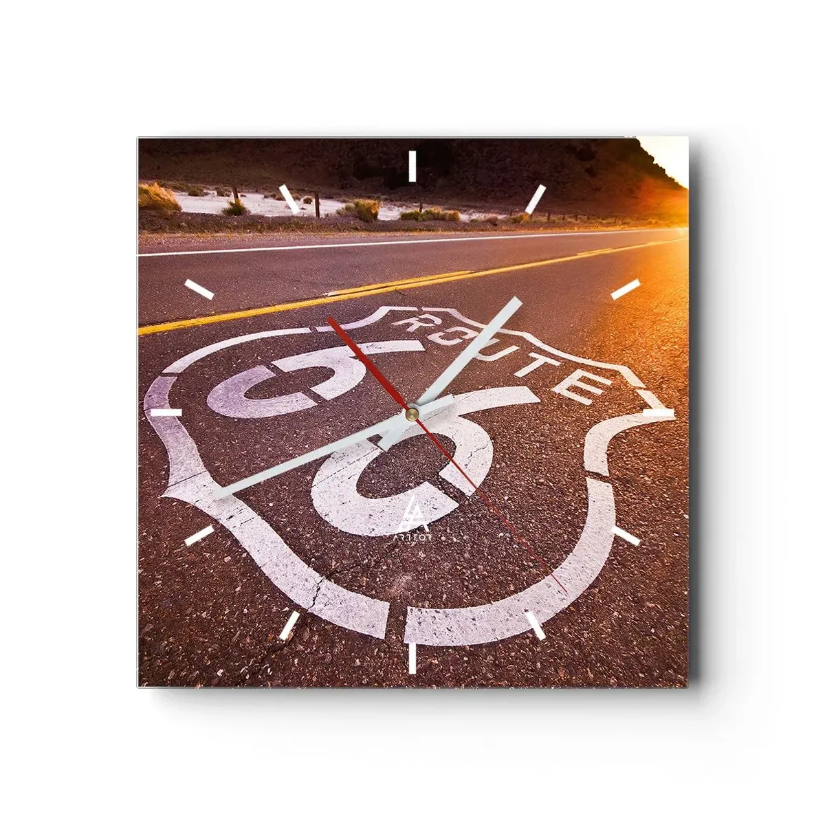 Horloge murale - Pendule murale - Célèbre Route 66 - 40x40 cm