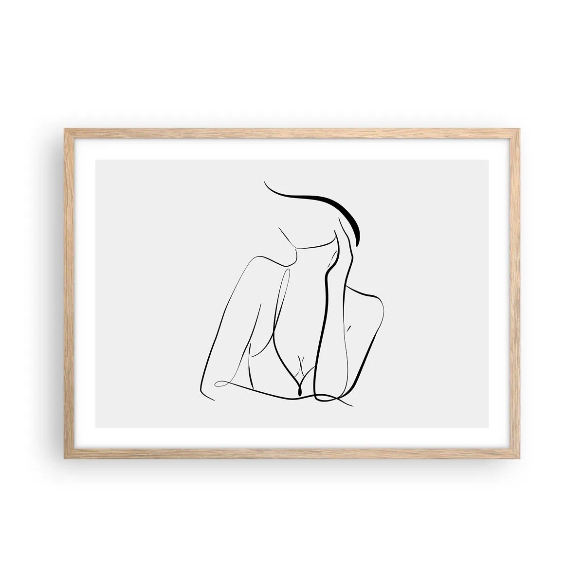 Affiche dans un chêne clair - Poster - Sur les vague d'un rêve - 70x50 cm