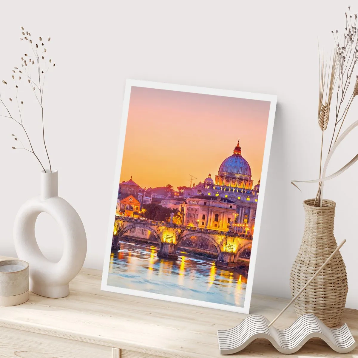 Affiche - Poster - Coucher de soleil sur la ville éternelle - 70x100 cm