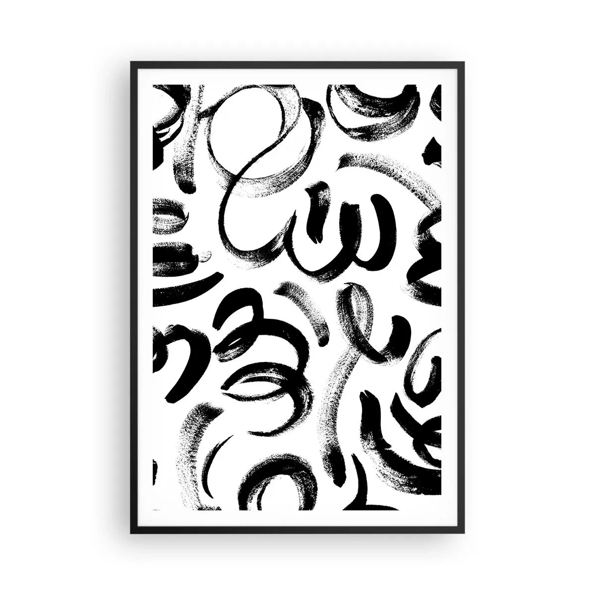 Affiche dans un cadre noir - Poster - Noir sur blanc - 70x100 cm