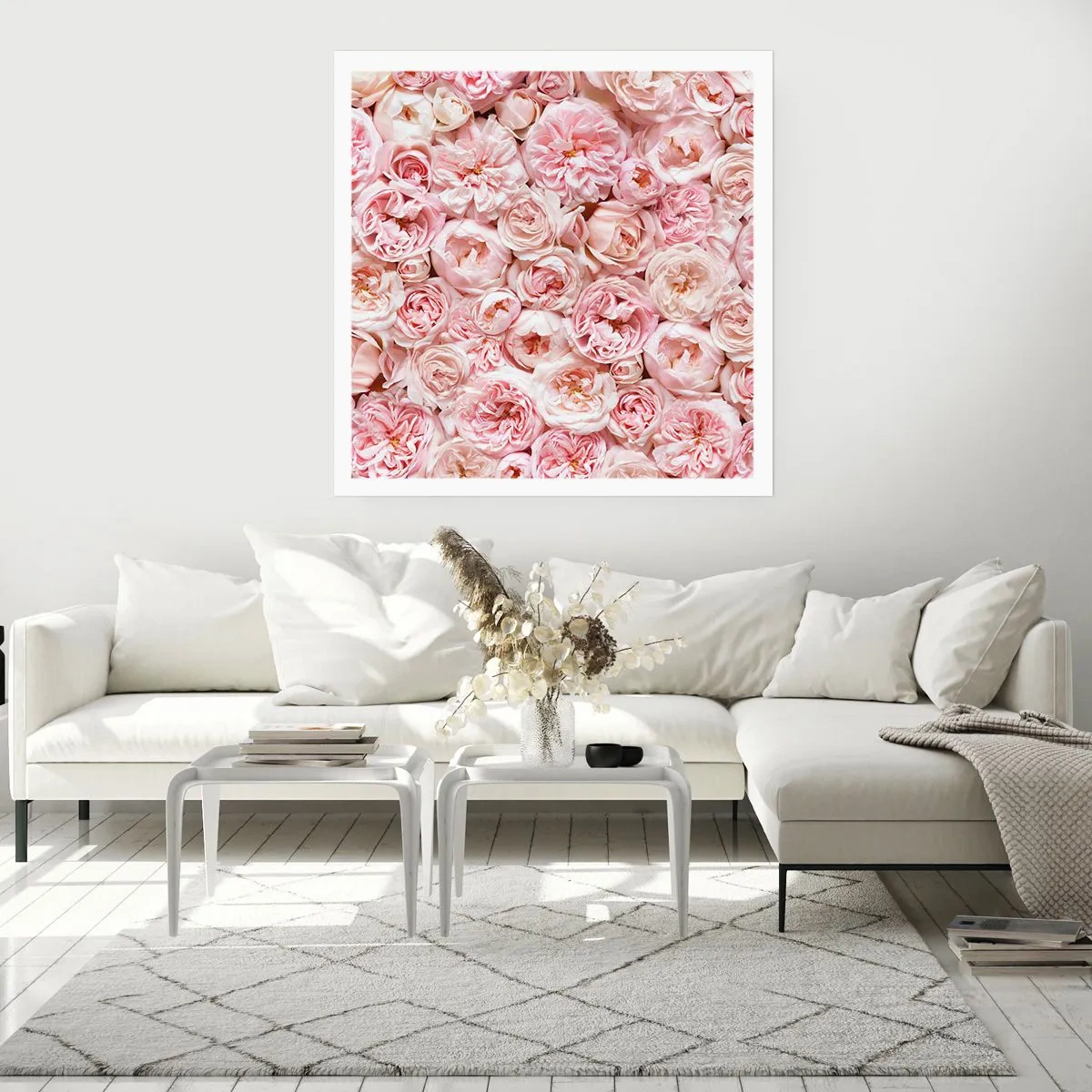 Affiche - Poster - Un lit de roses - 60x60 cm
