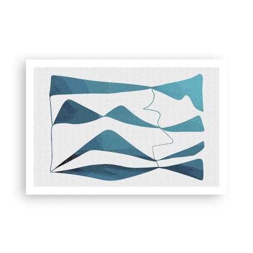 Affiche - Poster - Abstraction : composé turquoise - 91x61 cm