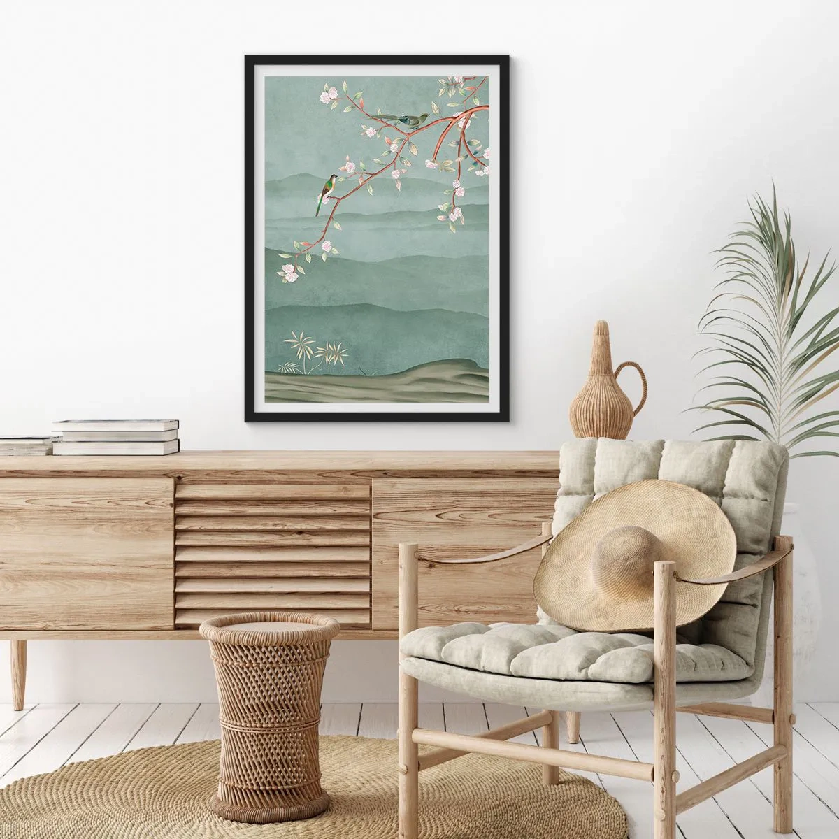 Affiche dans un cadre noir - Poster - Printemps oh c'est toi - 70x100 cm