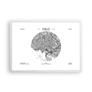 Affiche dans un cadre blanc - Poster - Anatomie d’Oslo - 70x50 cm