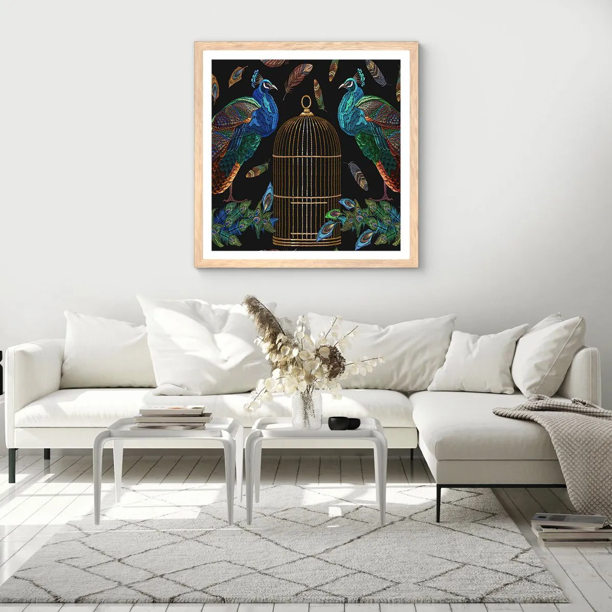 Affiche dans un chêne clair - Poster - En robes royales - 40x40 cm