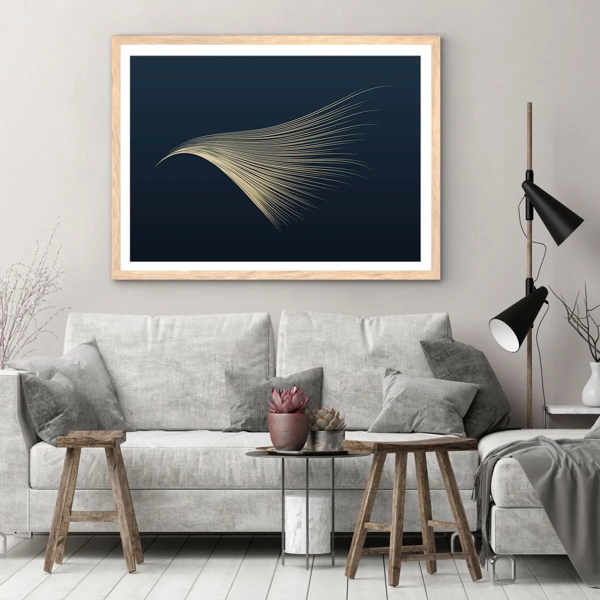 Affiche dans un chêne clair - Poster - Comme les cheveux d'un ange - 91x61 cm
