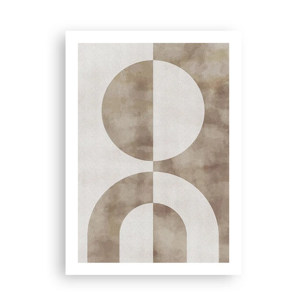 Affiche - Poster - Abstraction géométrique dans des tons beiges chauds - 50x70cm - Similitudes et différences - Décoration murale moderne pour le salon et la chambre ARTTOR