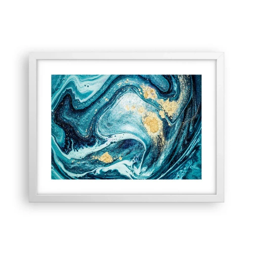 Affiche dans un cadre blanc - Poster - Vortex bleu - 40x30 cm