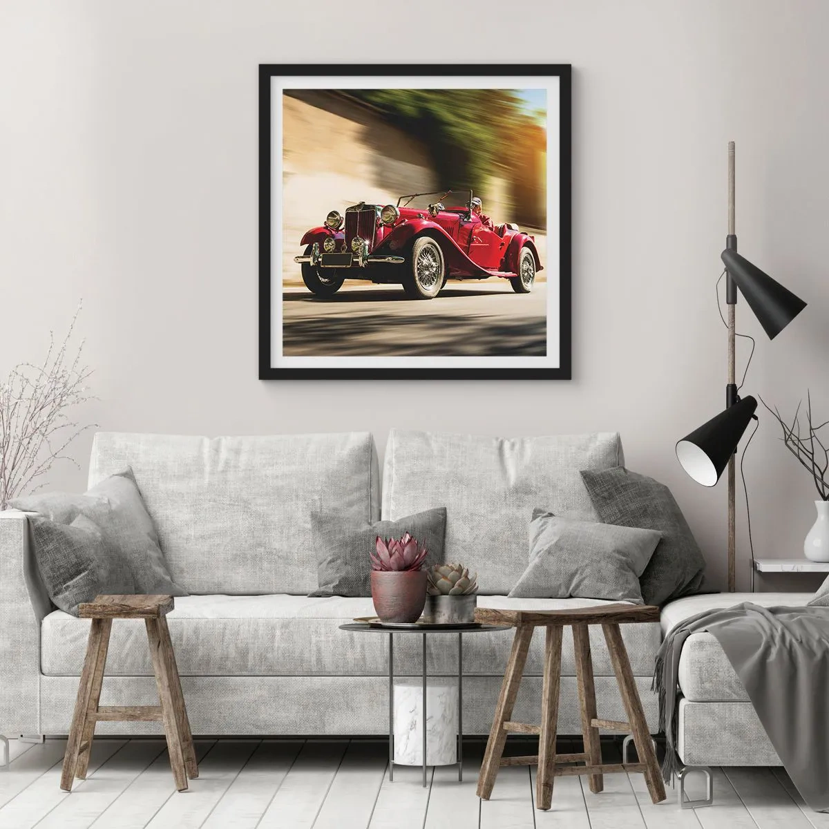 Affiche dans un cadre noir - Poster - Plus belle que Nike de Samothrace - 40x40 cm