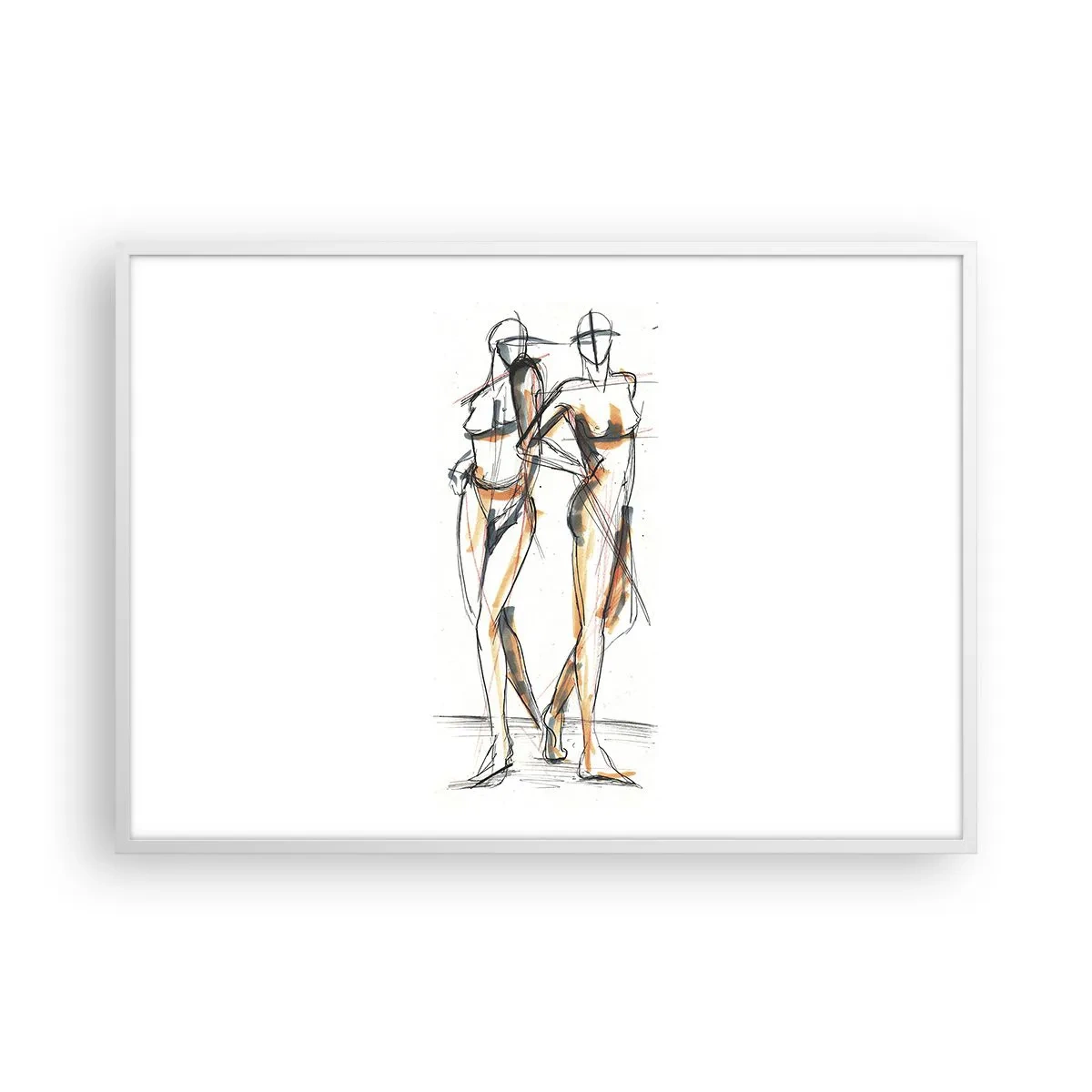 Affiche dans un cadre blanc - Poster - Étude de la grâce - 100x70 cm
