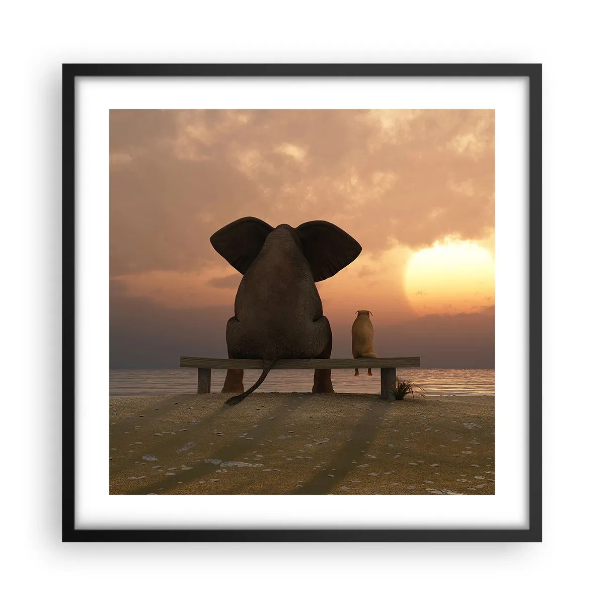 Affiche dans un cadre noir - Poster - C'est bon de garder le silence ensemble - 50x50 cm