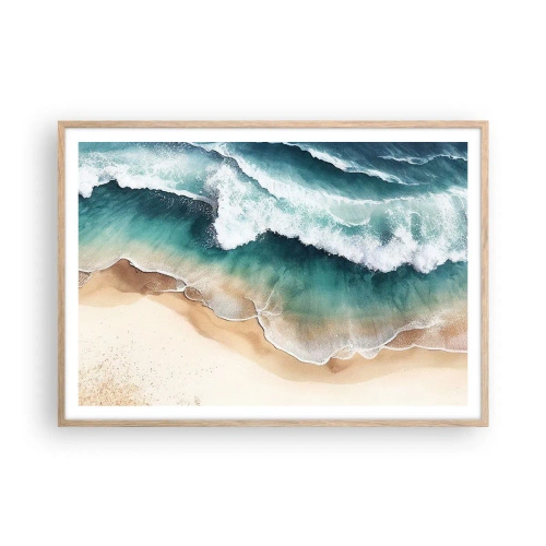 Affiche dans un chêne clair - Poster - La rencontre éternelle - 100x70 cm