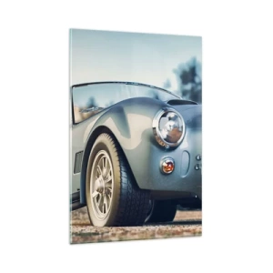 Impression sur verre - Image sur verre - Voiture décapotable classique dans un cadre pittoresque - 80x120cm - Ce qui compte c'est le style - Décoration murale moderne pour le salon et la chambre ARTTOR