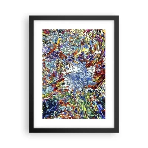 Affiche dans un cadre noir - Poster - Goutte de vitrail - 30x40 cm