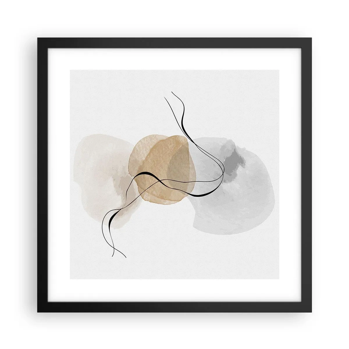 Affiche dans un cadre noir - Poster - Perles d'air - 40x40 cm