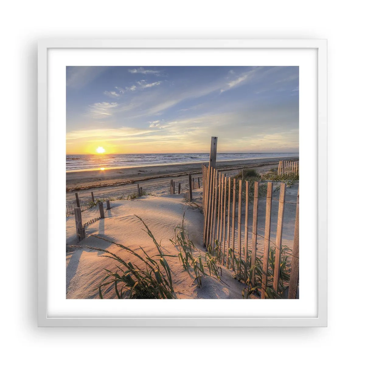 Affiche dans un cadre blanc - Poster - Ombre et brillance du vent - 50x50 cm