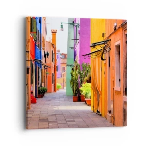 Impression sur toile - Image sur toile - Allée arc-en-ciel - 40x40 cm