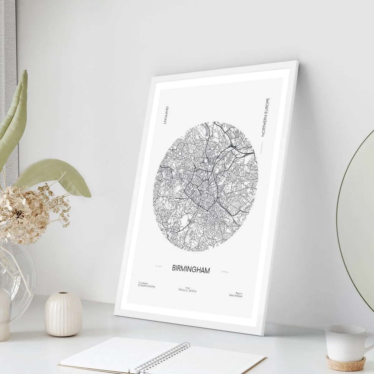 Affiche dans un cadre blanc - Poster - Anatomie de Birmingham - 50x70 cm