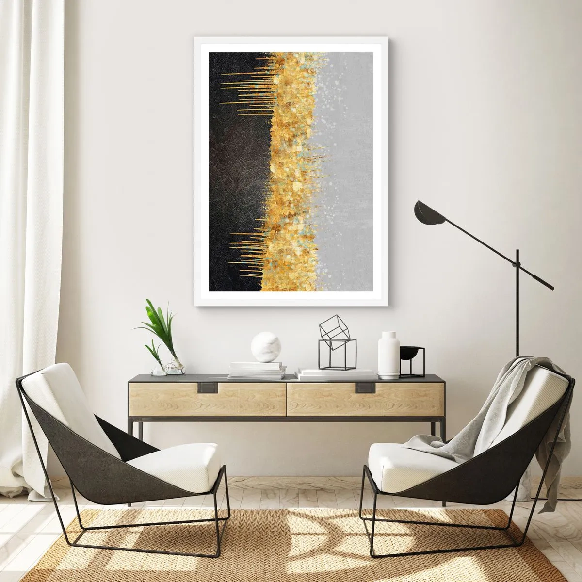 Affiche dans un cadre blanc - Poster - Vers l'intérieur et vers le haut - 50x70 cm