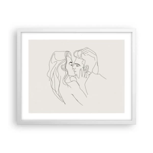 Affiche dans un cadre blanc - Poster - Enlacé de sentiment - 50x40 cm
