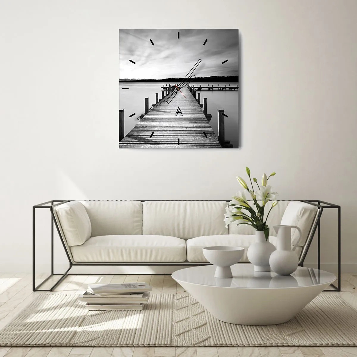 Horloge murale - Pendule murale - Au point d'eau - la paix - 40x40 cm