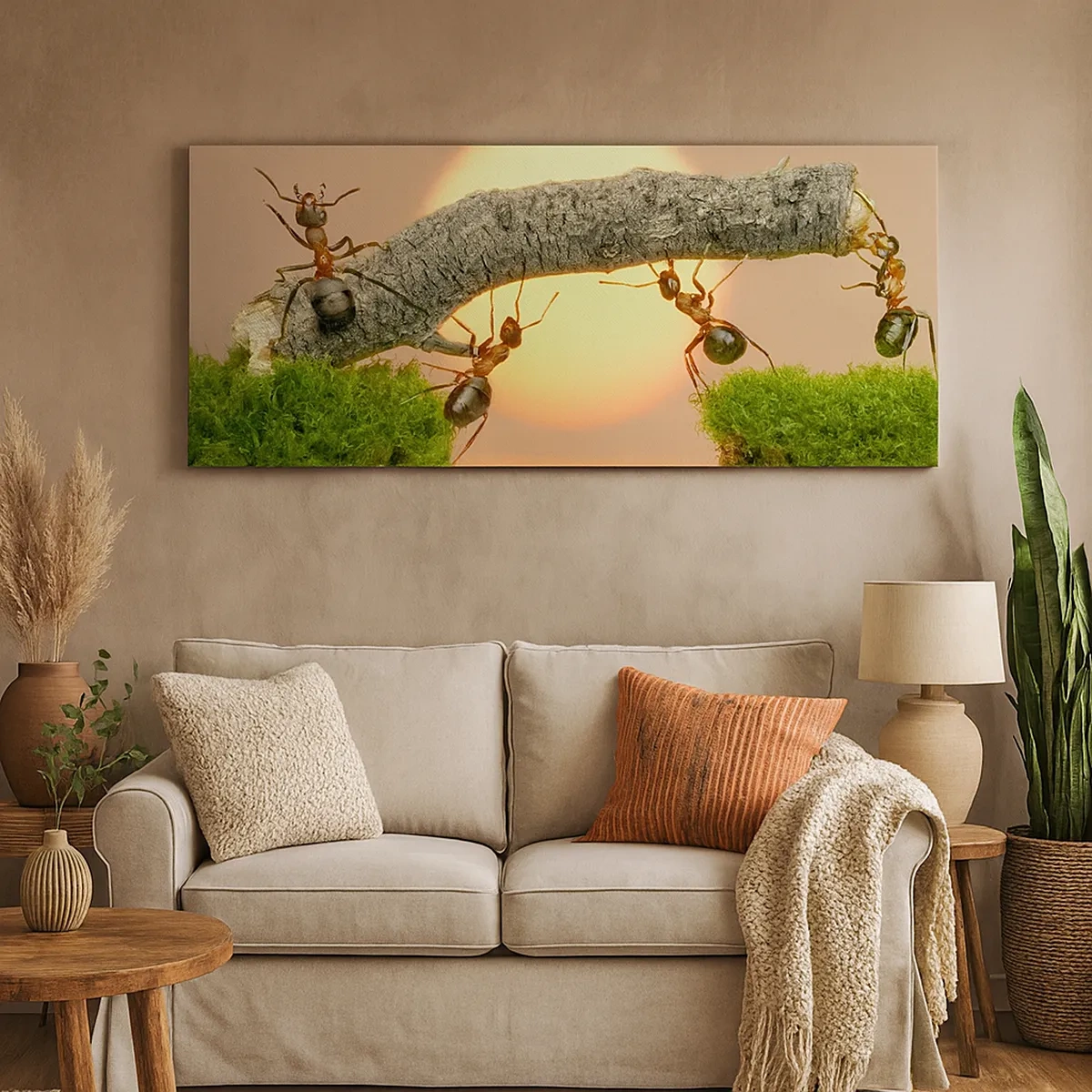 Impression sur toile - Image sur toile - La joie, travaille d'équipe - 30x30 cm