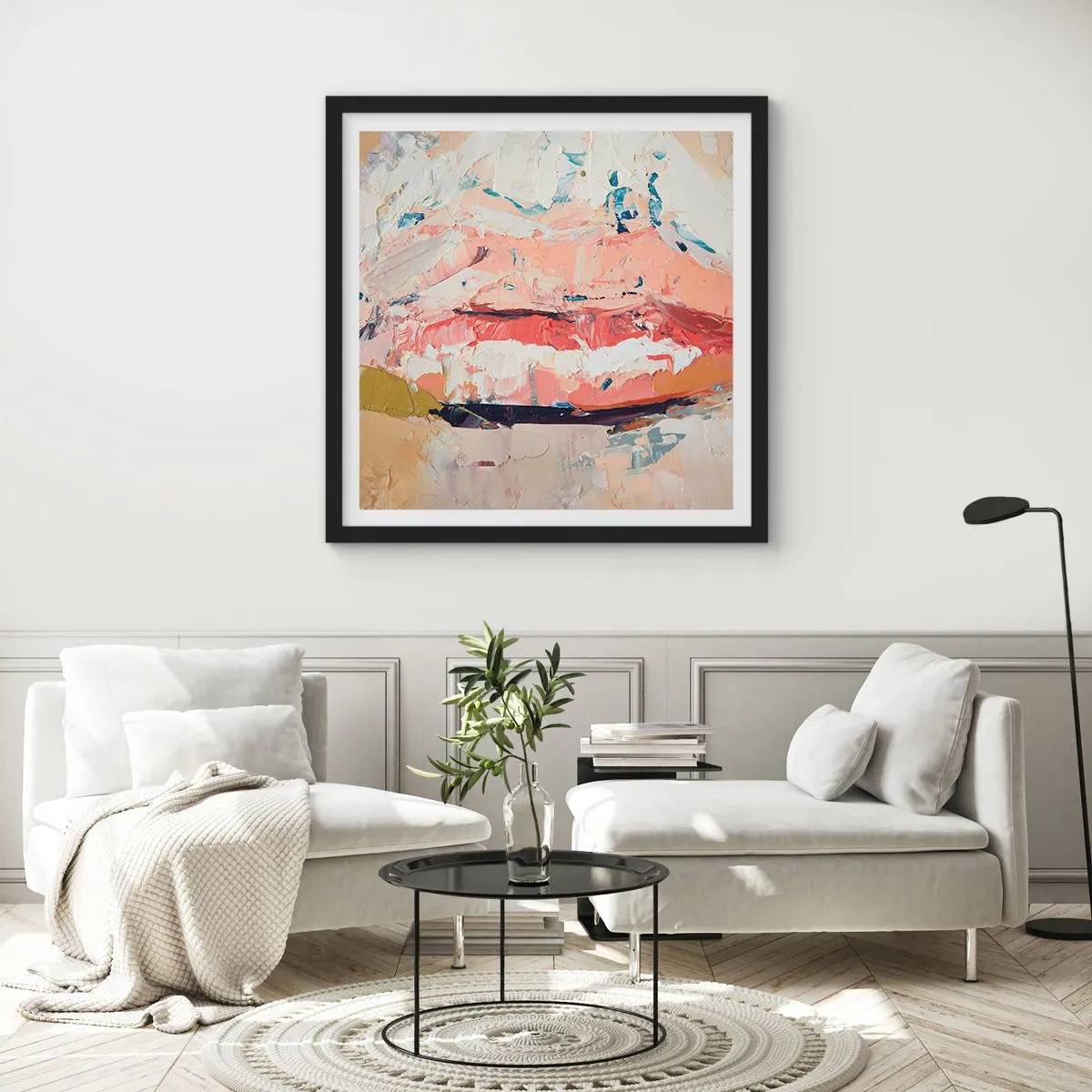 Affiche dans un cadre noir - Poster - Éveil la pensée - 40x40 cm