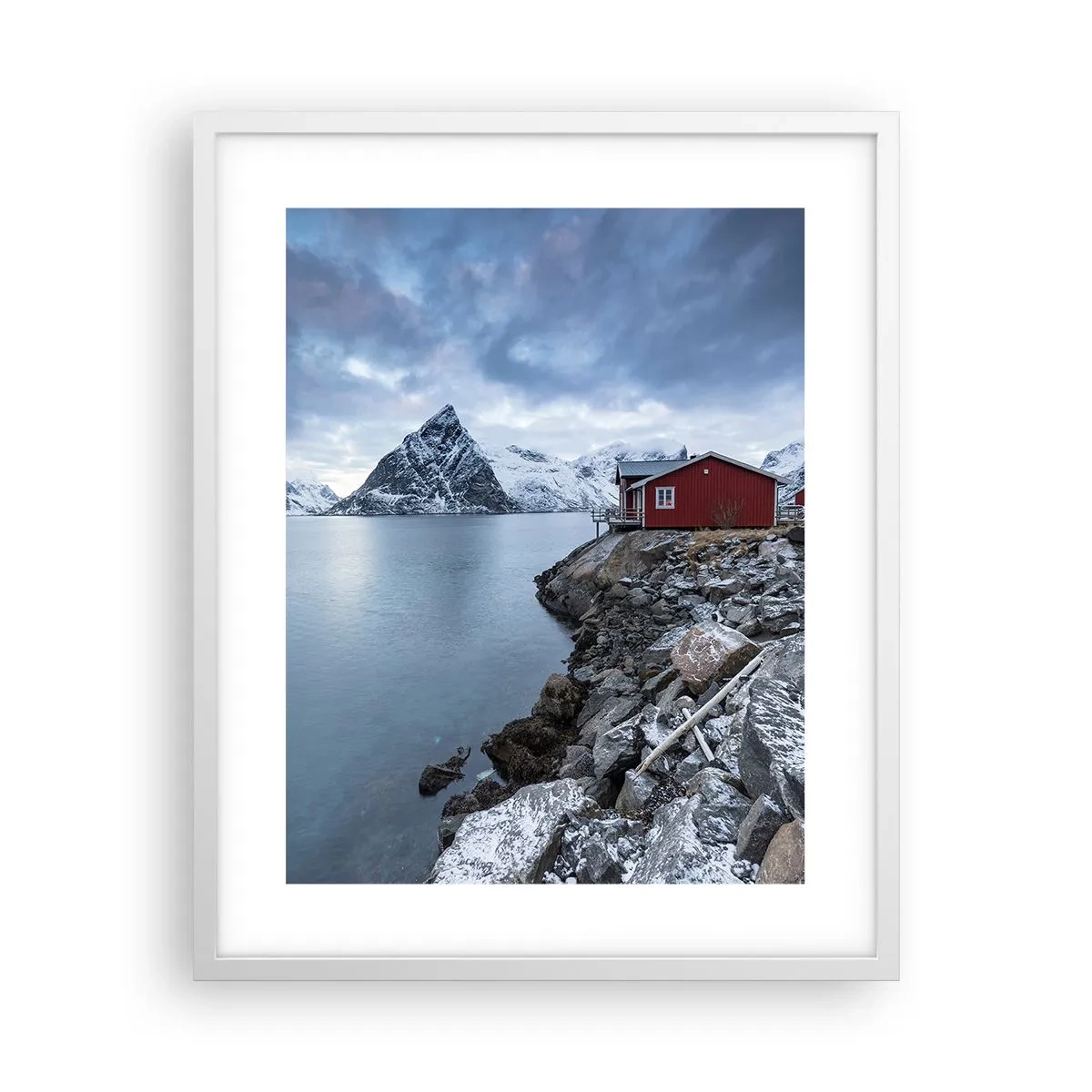 Affiche dans un cadre blanc - Poster - Retraite scandinave - 40x50 cm