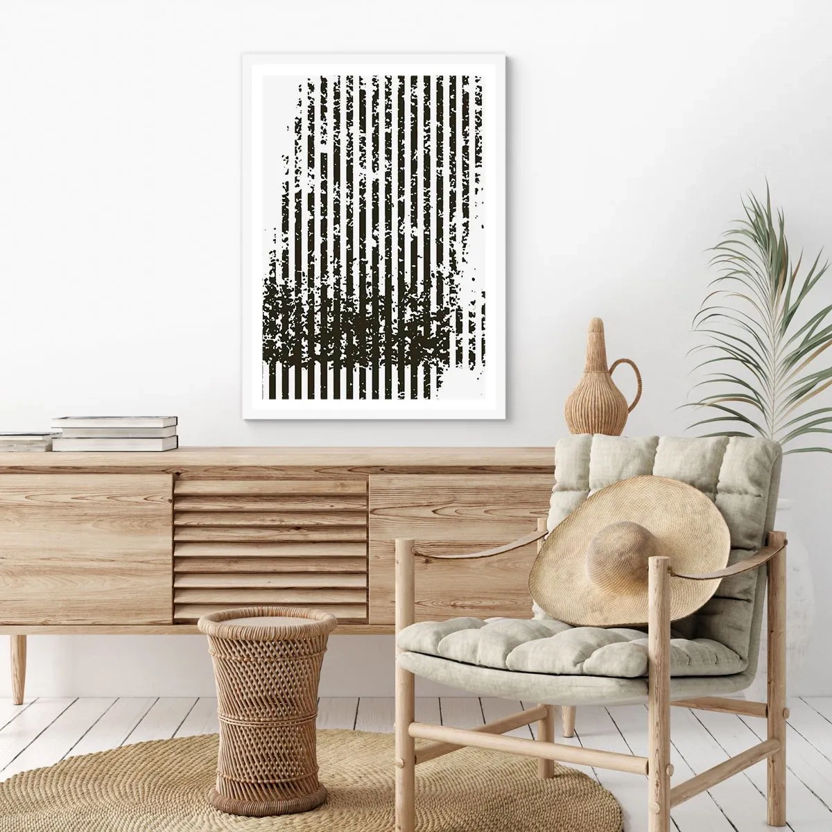 Affiche dans un cadre blanc - Poster - Rythme et bruissement - 50x70 cm