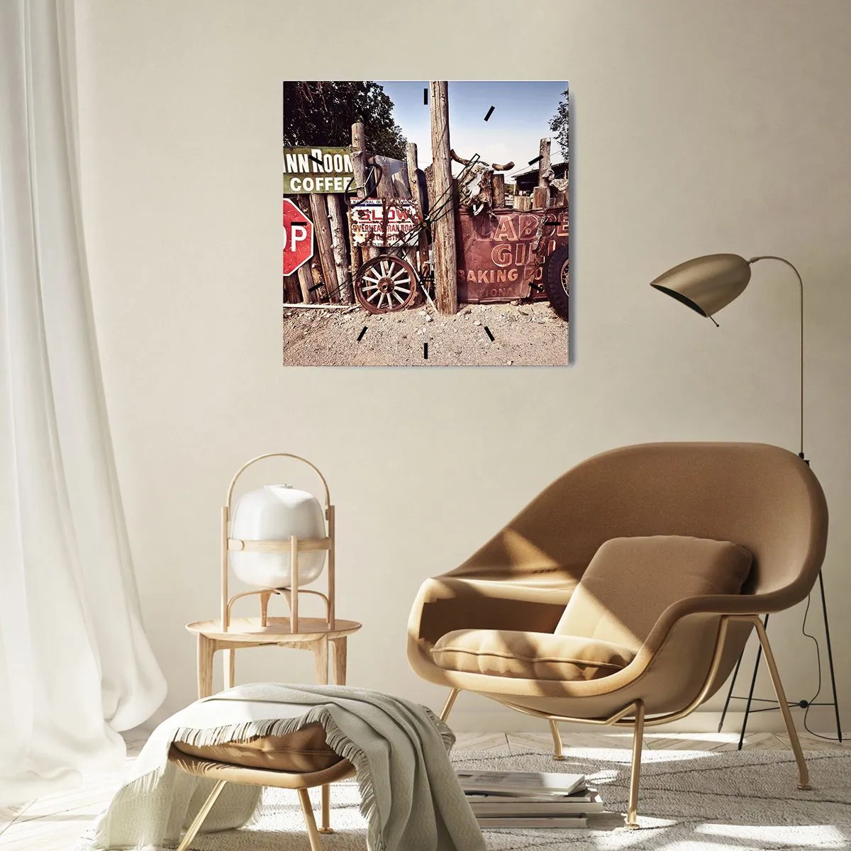 Horloge murale - Pendule murale - Et le temps s'est arrêté - 40x40 cm