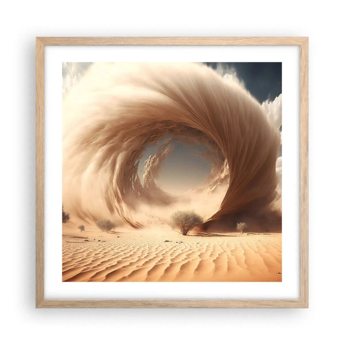 Affiche dans un chêne clair - Poster - Portail ouvert - 50x50 cm