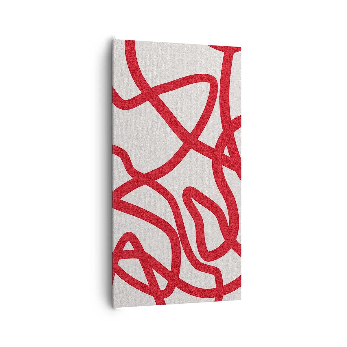 Impression sur toile - Image sur toile - Rouge sur blanc - 65x120 cm