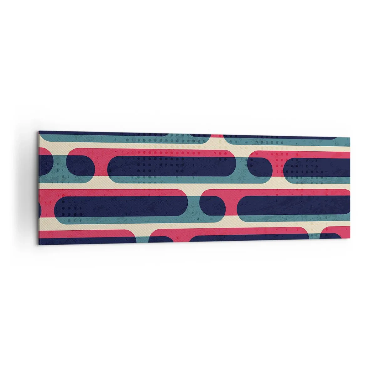 Impression sur toile - Image sur toile - Motif géométrique rétro aux couleurs pastel - 160x50cm - En profondeur et sur l'avant - Décoration murale moderne pour le salon et la chambre ARTTOR