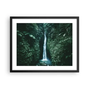 Affiche dans un cadre noir - Poster - Fontaine tropicale - 50x40 cm