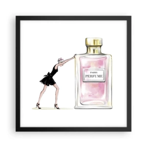 Affiche dans un cadre noir - Poster - L'essence des femmes - 40x40 cm