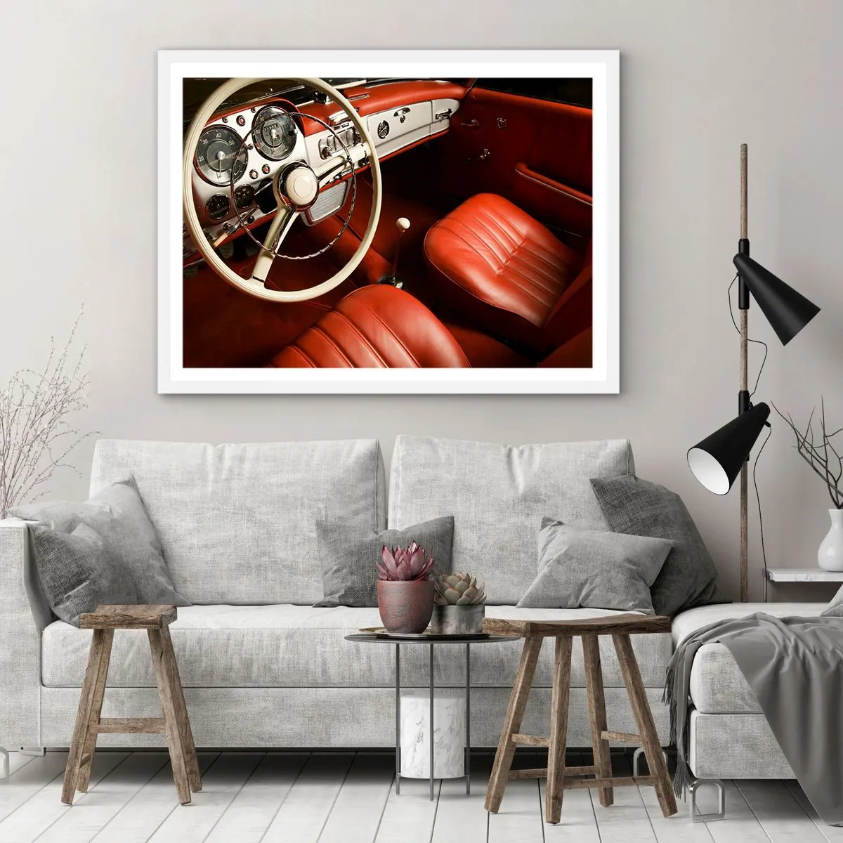 Affiche dans un cadre blanc - Poster - Luxe de style vintage - 91x61 cm