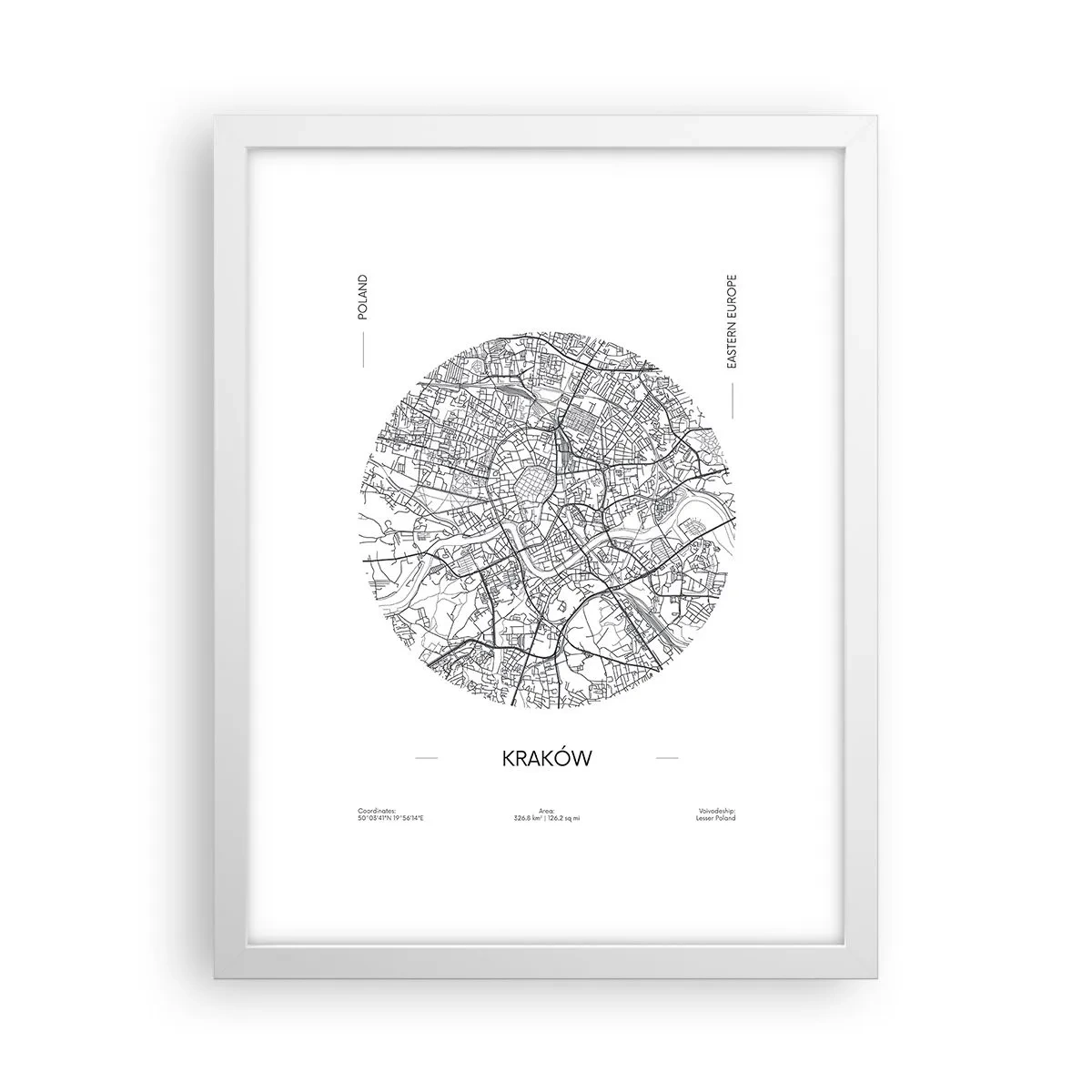 Affiche dans un cadre blanc - Poster - Anatomie de Cracovie - 30x40 cm